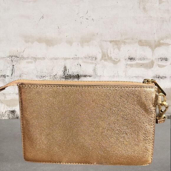 Michael Kors Metallic Rose Gold Leather Wristlet - Picture 4 of 7